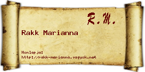 Rakk Marianna névjegykártya